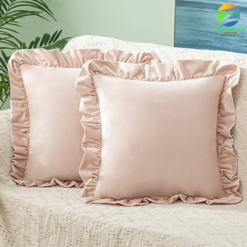 Frilly Velvet Sofa Cushions- 1 Pair