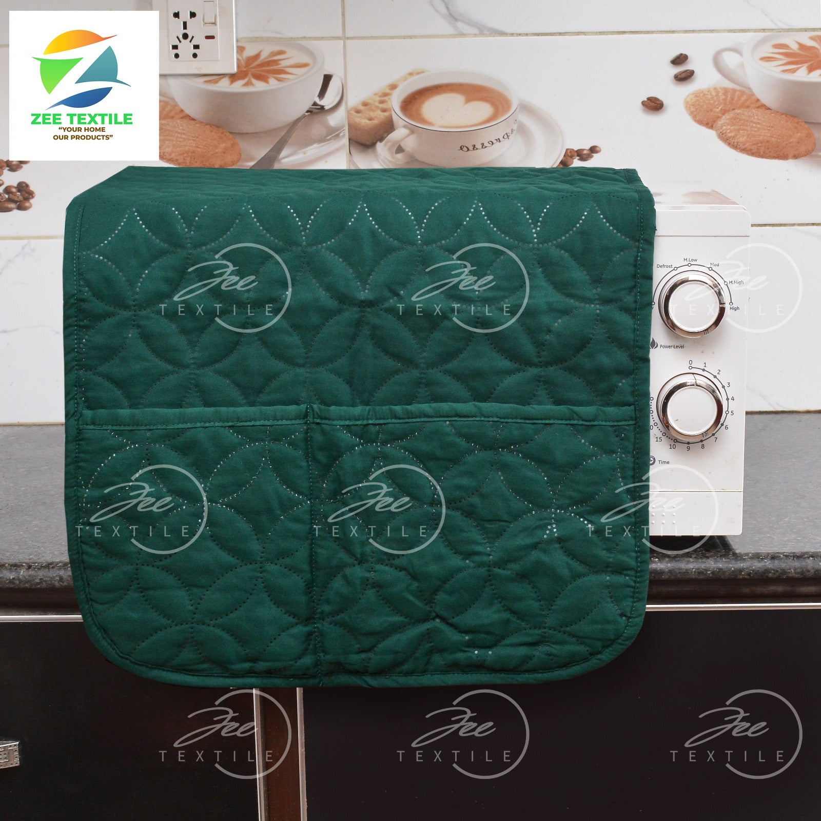 Ultrasonic Quilted Microwave Oven Cover- Green