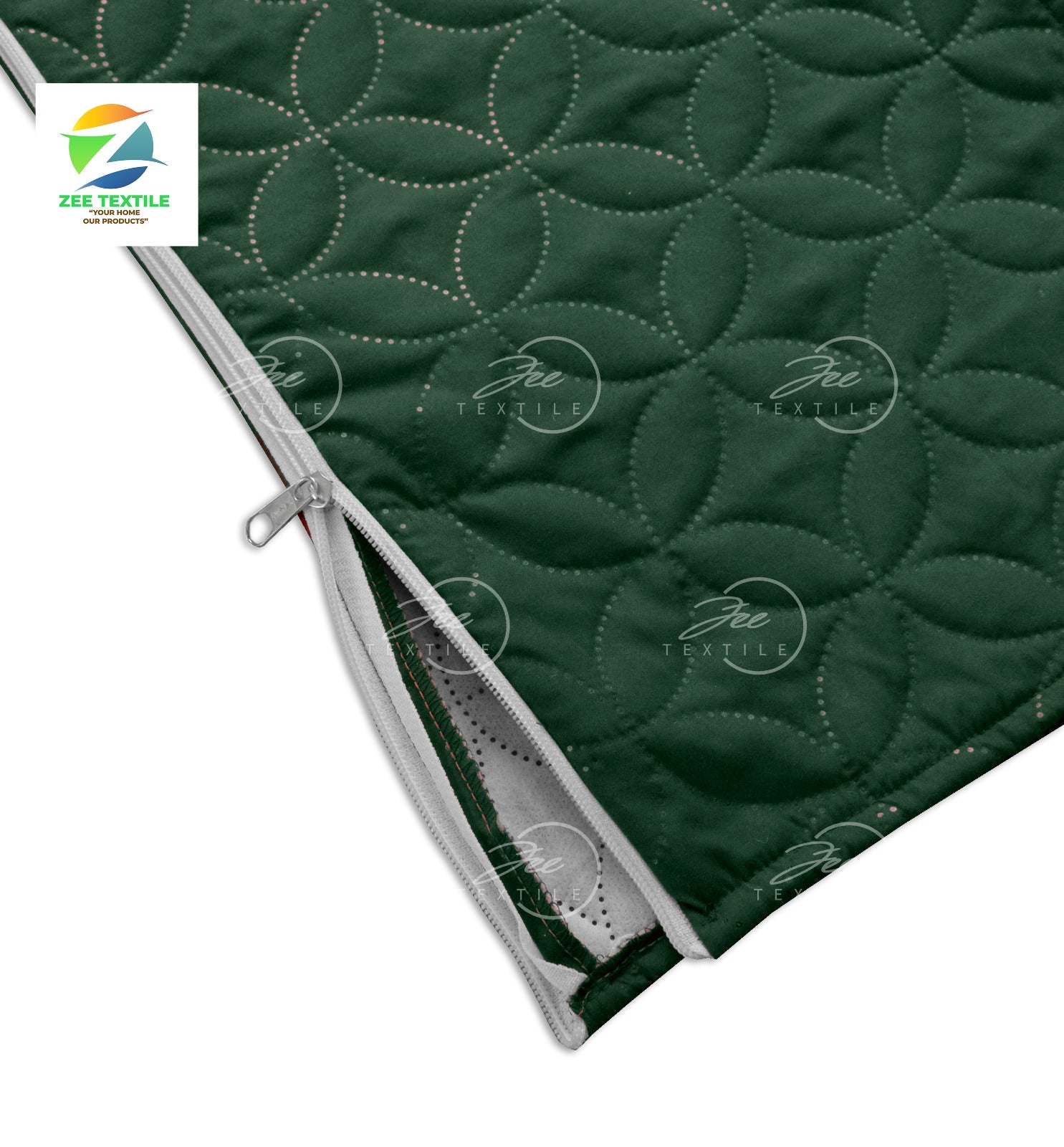Ultrasonic Quilted Dust-Proof LED TV Cover-Green