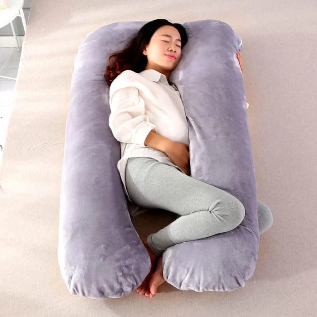 Velvet Full Body Maternity Pregnancy Pillow, U-Shape