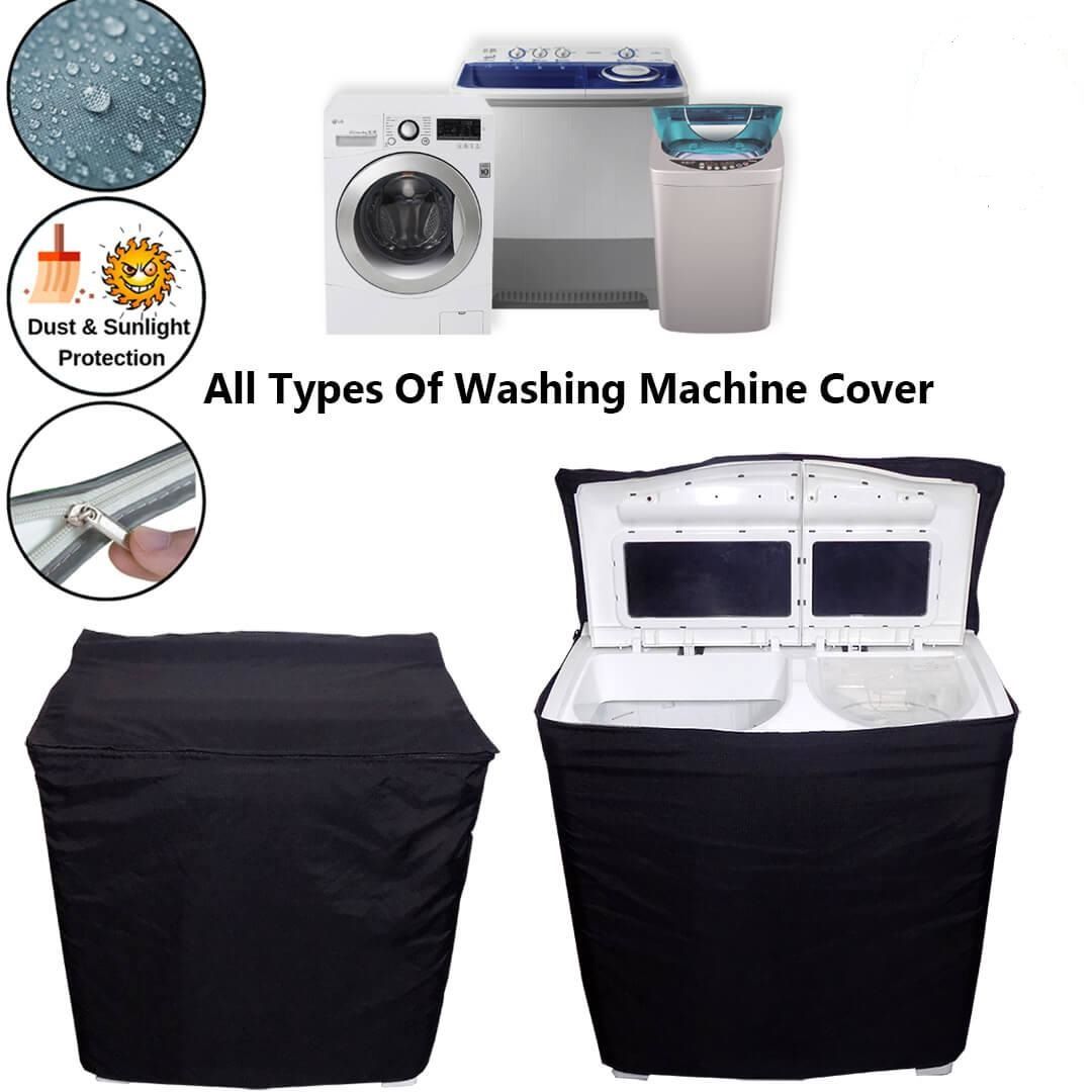Waterproof Twin Tub Washing Machine Cover-Black