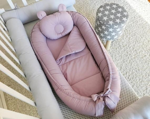 Cotton Baby Nest Set with Comforter & Head Pillow