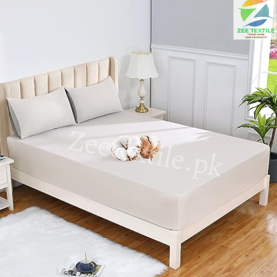 Cotton Fitted Bedsheet with Pillow Covers